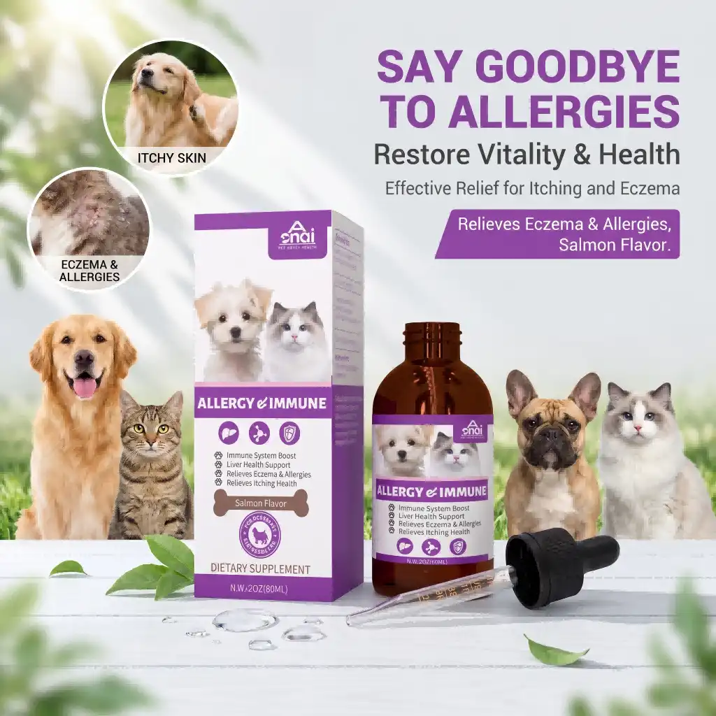 Allergy Relief Drops for Dogs and Cats, Natural Anti-allergy Formula
